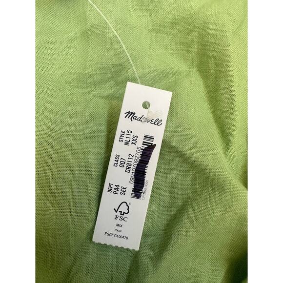 NWT Madewell Womens Seedling Green Sophia Deep-V Mini Dress Size XXS NL115 - Picture 8 of 12